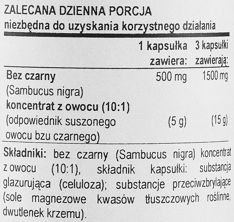 Kapsułki wzmacniające odporność Czarny bez, 500 mg - Now Foods Elderberry — Zdjęcie N3