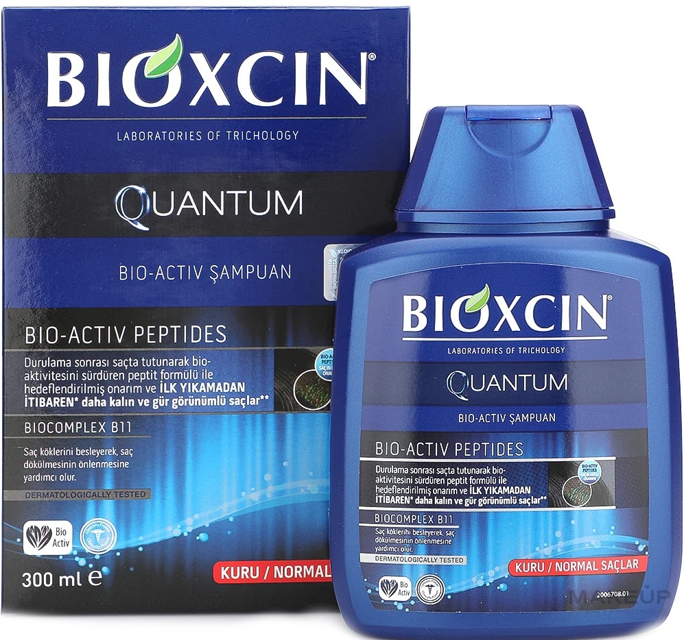 Szampon przeciw wypadaniu do włosów suchych i normalnych - Bioxcin Quantum Shampoo — Zdjęcie 300 ml