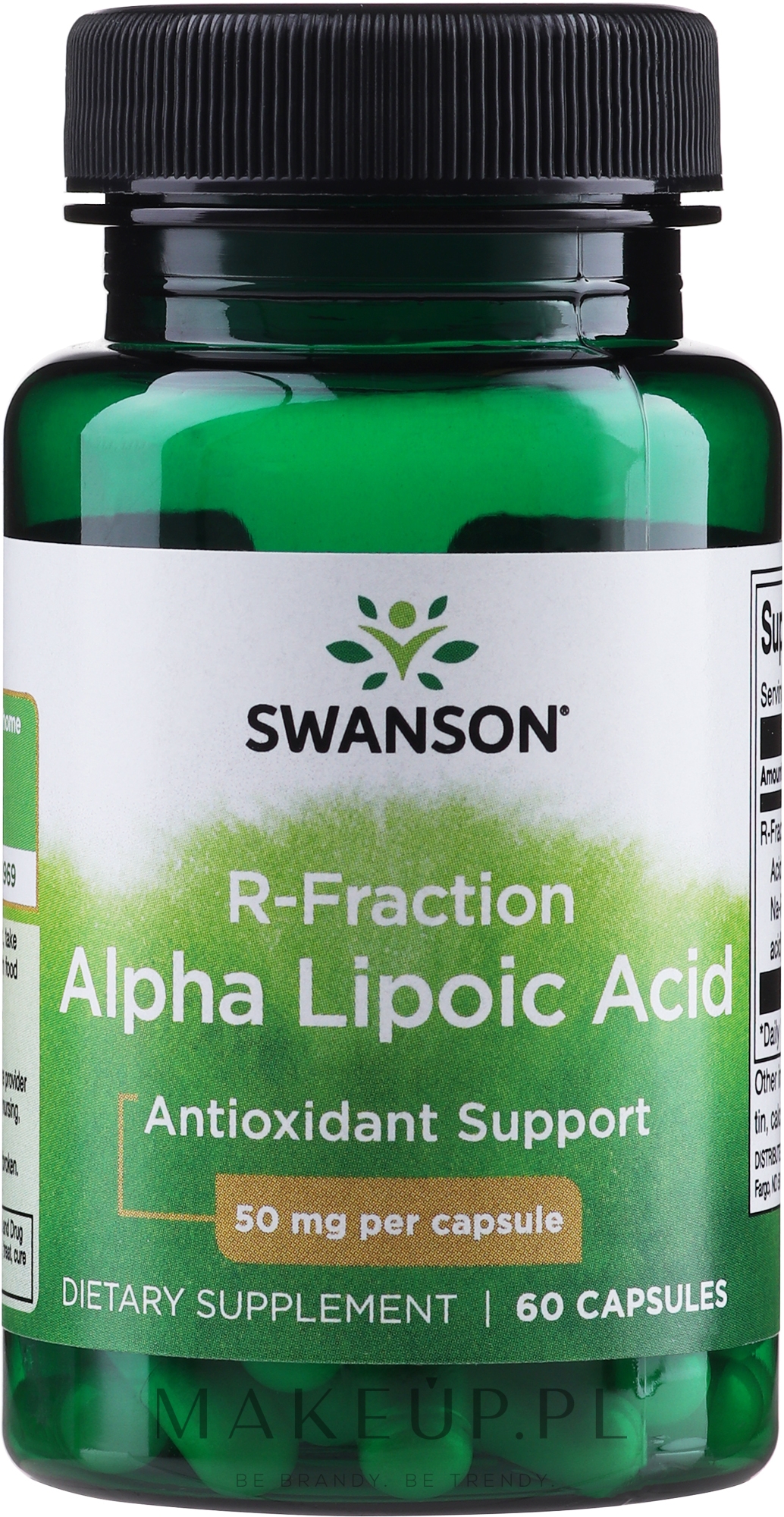 Kwas R-alfa-liponowy 50 mg, 60 szt. - Swanson Regular Strength R-Fraction Alpha Lipoic Acid — Zdjęcie 60 szt.