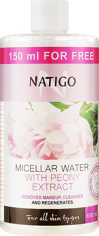 Nawilżająca woda micelarna z ekstraktem z piwonii - Natigo — Zdjęcie N3