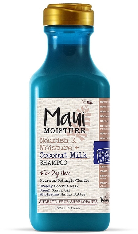 Szampon do włosów suchych Mleczko kokosowe - Maui Moisture Nourish & Moisture + Coconut Milk Shampoo