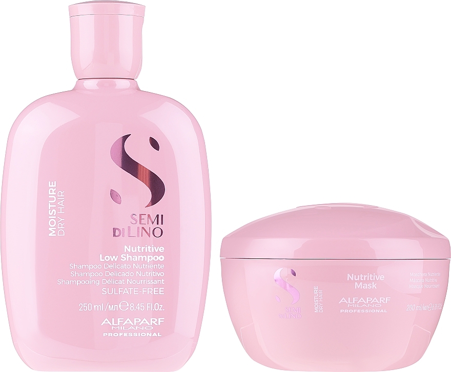 Zestaw - Alfaparf Semi di Lino Moisture Holiday Set (shmp/250ml + mask/200ml) — Zdjęcie N2