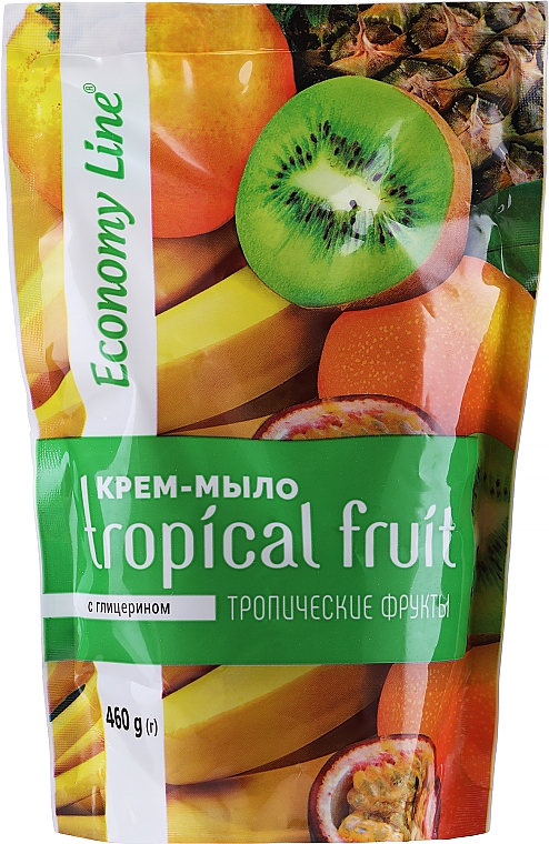Kremowe mydło z owoców tropikalnych z gliceryną - Economy Line Tropical Fruits Cream Soap — Zdjęcie N1