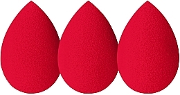 Zestaw gąbek do makijażu, 3 szt., czerwony - Ibra Make Up Blender Sponge Trio — Zdjęcie N2