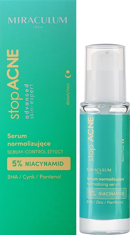 Normalizujące wysoce skoncentrowane serum do twarzy z 5% niacynamidem - Miraculum stopACNE Advanced Skin-Expert Serum — Zdjęcie N1