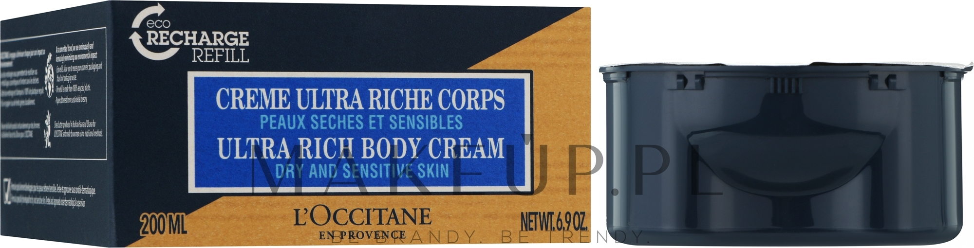 Odżywczy krem do ciała z masłem shea - L'Occitane Shea Ultra Rich Body Cream Eco-Refill (uzupełnienie) — Zdjęcie 200 ml