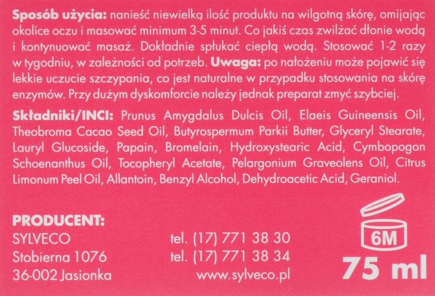 Peeling enzymatyczny do twarzy - Sylveco — Zdjęcie N3