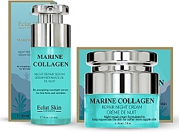 Kup Zestaw - Eclat Skin London Marine Collagen Night Cream + Night Repair Serum (f/cr/50ml + f/ser/30ml)