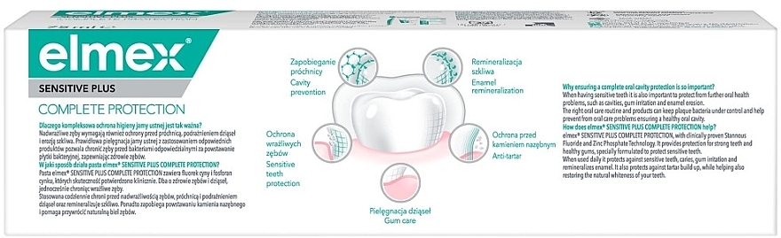 WYPRZEDAŻ Pasta do zębów wrażliwych - Elmex Sensitive Plus Complete Protection * — Zdjęcie N3