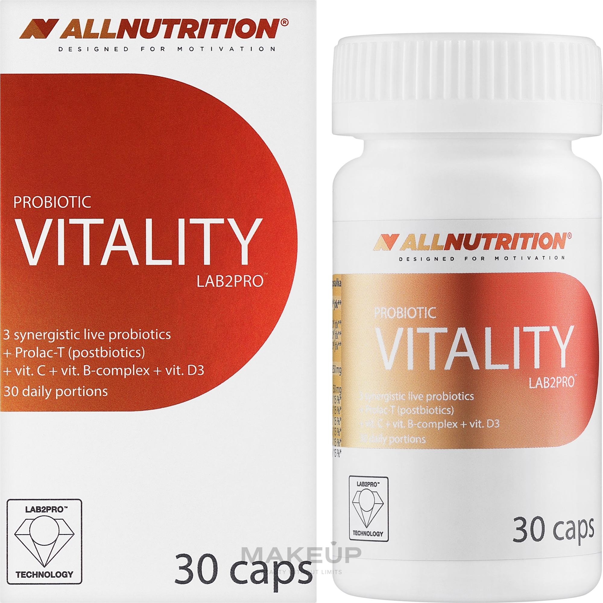 Probiotyczny suplement diety Vitality, w kapsułkach - Allnutrition Probiotic LAB2PRO — Zdjęcie 30 szt.