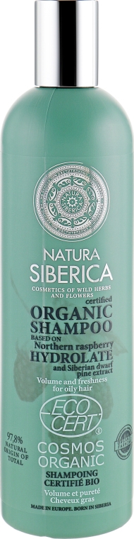 Organiczny szampon do włosów przetłuszczających się z hydrolatem - Natura Siberica Certified Organic Volume & Freshness Shampoo — Zdjęcie N1