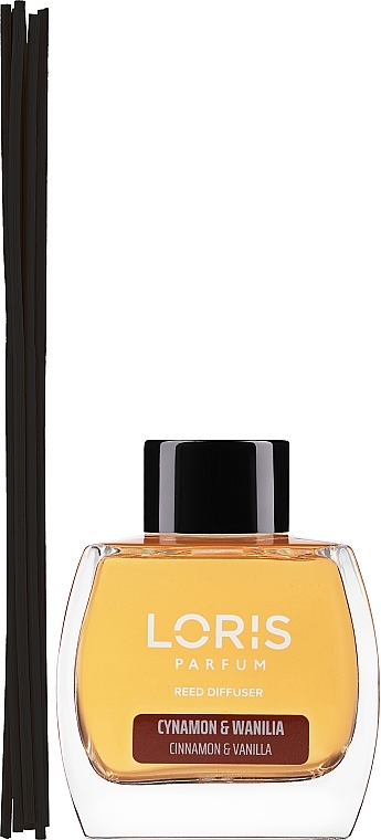 Dyfuzor zapachowy Cynamon i Wanilia - Loris Parfum Reed Diffuser Cinnamon & Vanilla — Zdjęcie N2