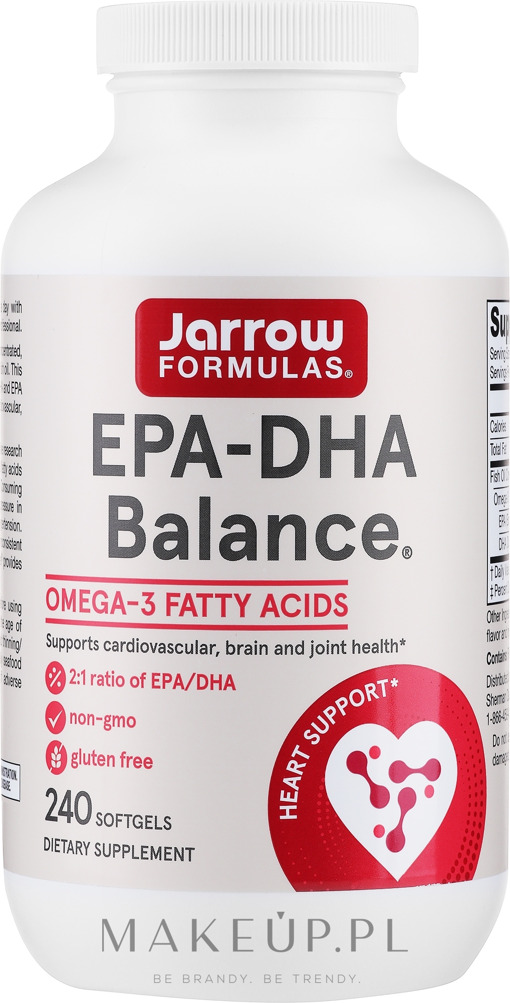 Kapsułki żelowe Kwasy tłuszczowe EPA-DHA - Jarrow Formulas EPA-DHA Balance® — Zdjęcie 240 szt.
