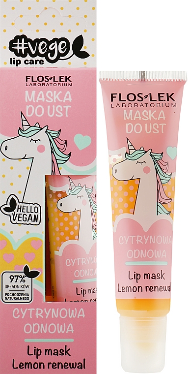 Maska do ust Cytrynowa odnowa - Floslek Vege Lip Care Lip Mask Lemon Renewal — Zdjęcie N1