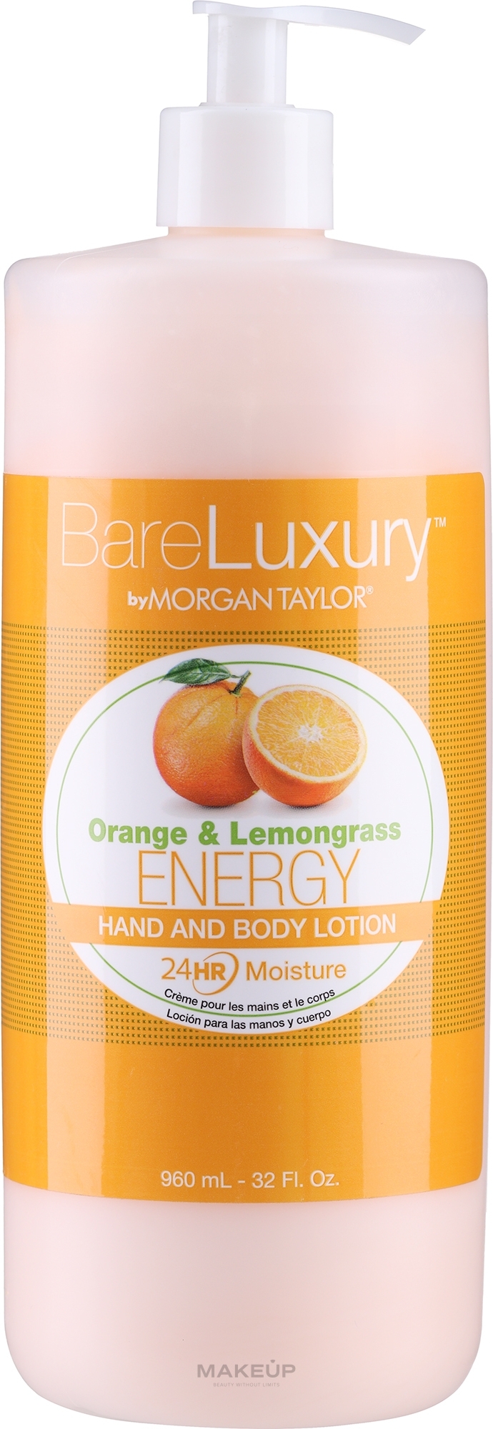 Balsam do rąk i ciała Pomarańcza i trawa cytrynowa - Morgan Taylor Bare Luxury Energy Orange & Lemongrass Hand And Body Lotion — Zdjęcie 960 ml