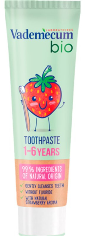 Truskawkowa bio pasta do zębów dla dzieci - Vademecum Bio Toothpaste — Zdjęcie N1