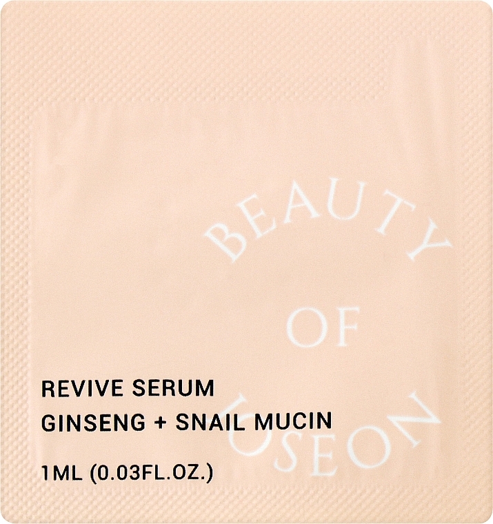 Serum do twarzy z żeń-szeniem i mucyną ślimaka - Beauty Of Joseon Repair Serum Ginseng + Snail Mucin (próbka)
