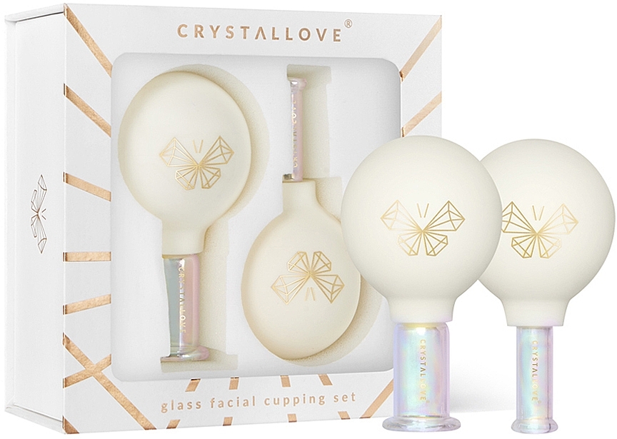 Bańki szklane do masażu twarzy, szyi i dekoltu - Crystallove Glass Facial Cupping Set — Zdjęcie N1