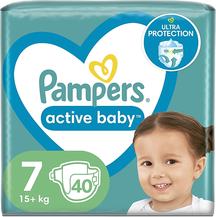 Pieluchy Active Baby 7 (15 + kg), 40 szt - Pampers — Zdjęcie N1