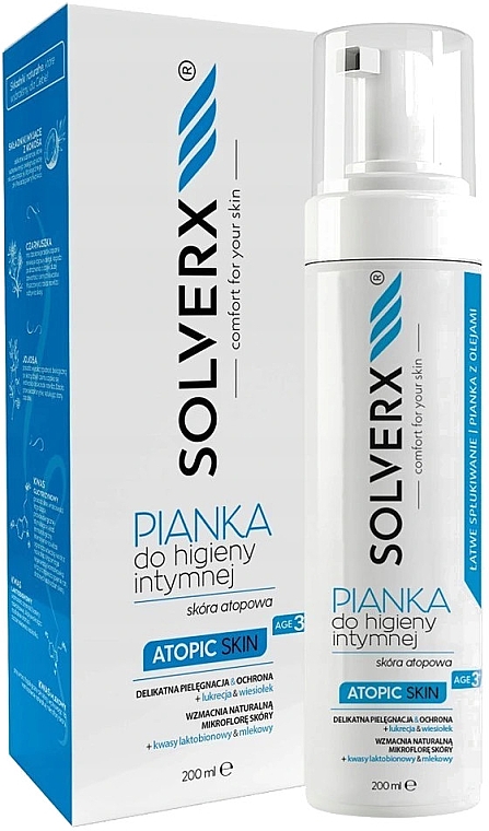 Pianka do higieny intymnej do skóry atopowej - Solverx Atopic Skin — Zdjęcie N1