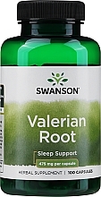 Suplement diety Korzeń waleriany, 475 mg - Swanson Valerian Root 475 mg — Zdjęcie N1