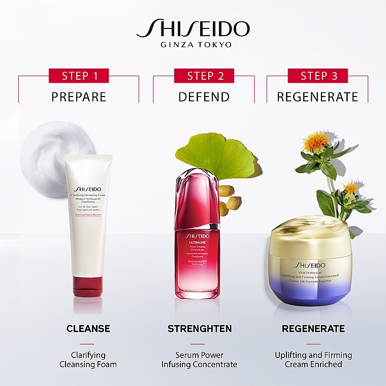 Zestaw - Shiseido Vital Perfection Enriched Holiday Kit (f/cr/50ml + clean/foam/15ml + f/lot/30ml + f/conc/10ml) — Zdjęcie N6
