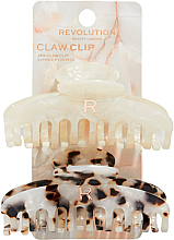 Kup Zestaw spinek do włosów, 2 szt. - Revolution Haircare Acetate Claw Clip Tortoiseshell/ Ivory