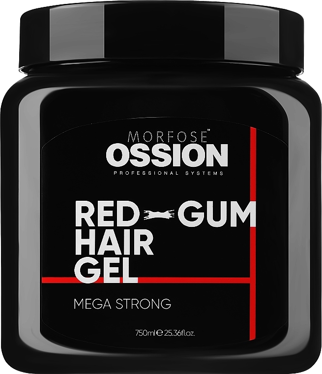 Żel do stylizacji włosów - Morfose Ossion Premium Barber Line Red-Gum Hair Gel Mega Strong — Zdjęcie N1