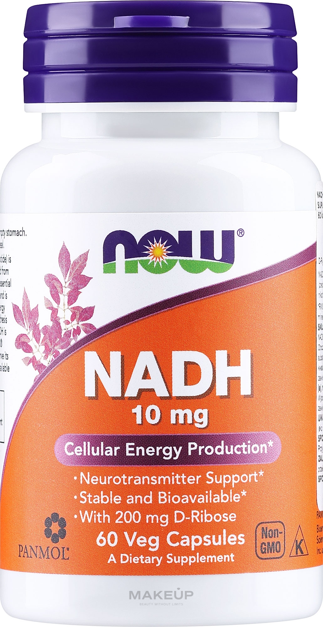 Suplement diety NADH 10 mg - Now Foods NADH Veg Capsules — Zdjęcie 60 szt.