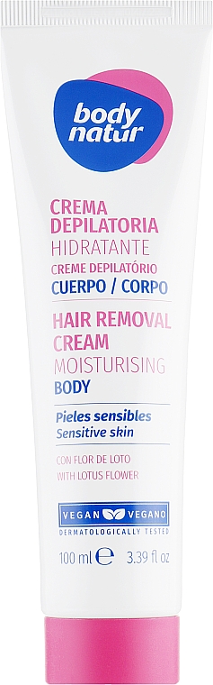 Nawilżający krem do depilacji do skóry wrażliwej z kwiatem lotosu - Body Natur Hair Removal Cream Sensitive Skin — Zdjęcie N2