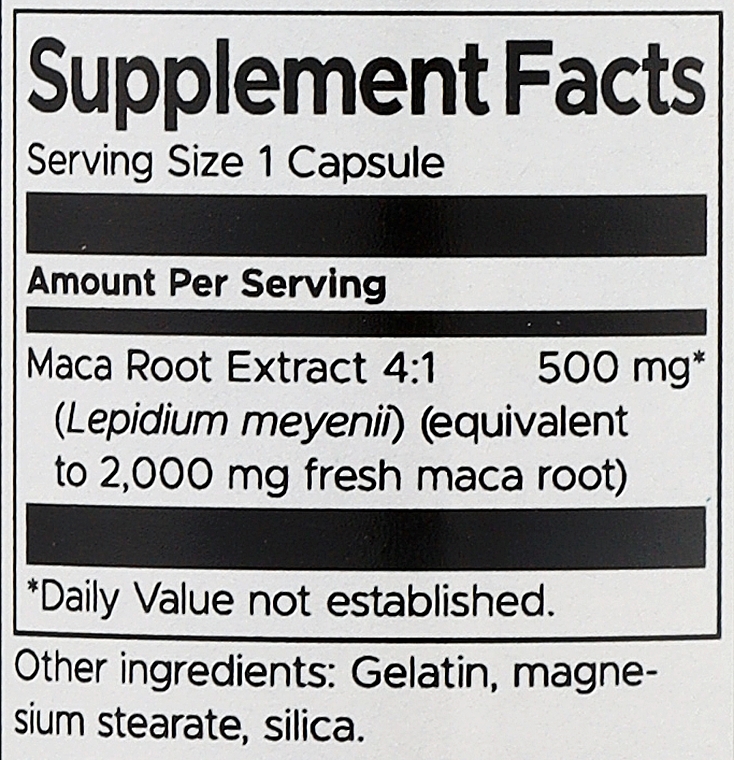 Suplement diety Maca Extract 500 mg, 60 szt. - Swanson Maca Extract — Zdjęcie N3