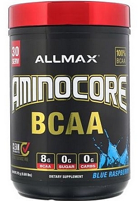 Aminokwasy + BCAA - AllMax Nutrition Aminocore BCAA Blue Raspberry — Zdjęcie N1