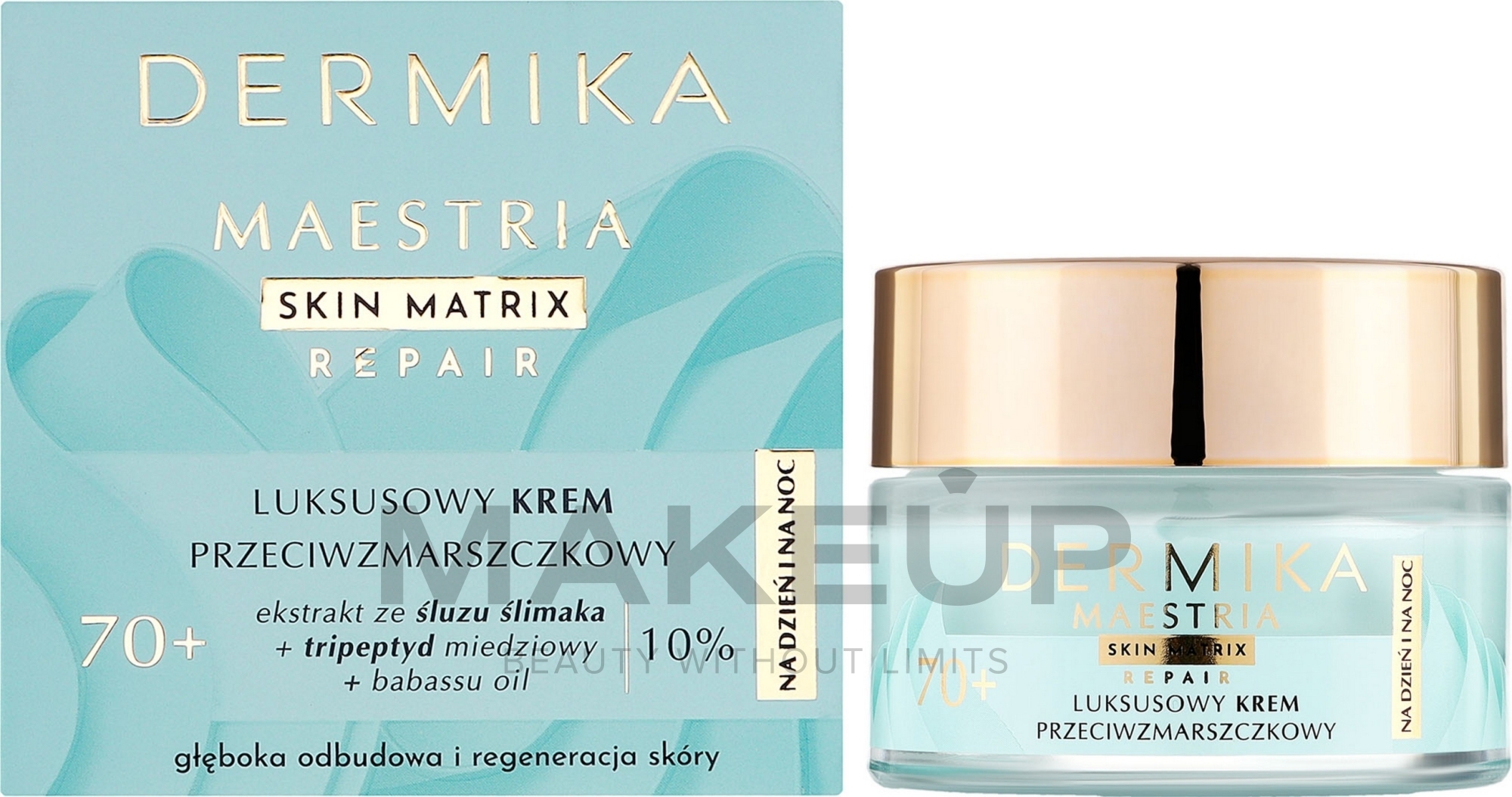 Luksusowy krem przeciwzmarszczkowy 70+ na dzień i na noc dla skóry dojrzałej, w tym wrażliwej - Dermika Maestria Skin Matrix — Zdjęcie 50 ml