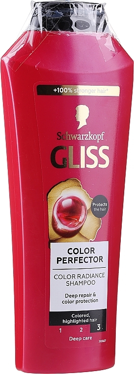 PRZECENA! Szampon do włosów farbowanych i rozjaśnianych - Gliss Color Perfector Repair & Protect Shampoo * — Zdjęcie N1