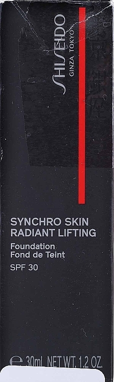 PRZECENA! Liftingujący podkład do twarzy - Shiseido Synchro Skin Radiant Lifting Foundation SPF 30 * — Zdjęcie N2