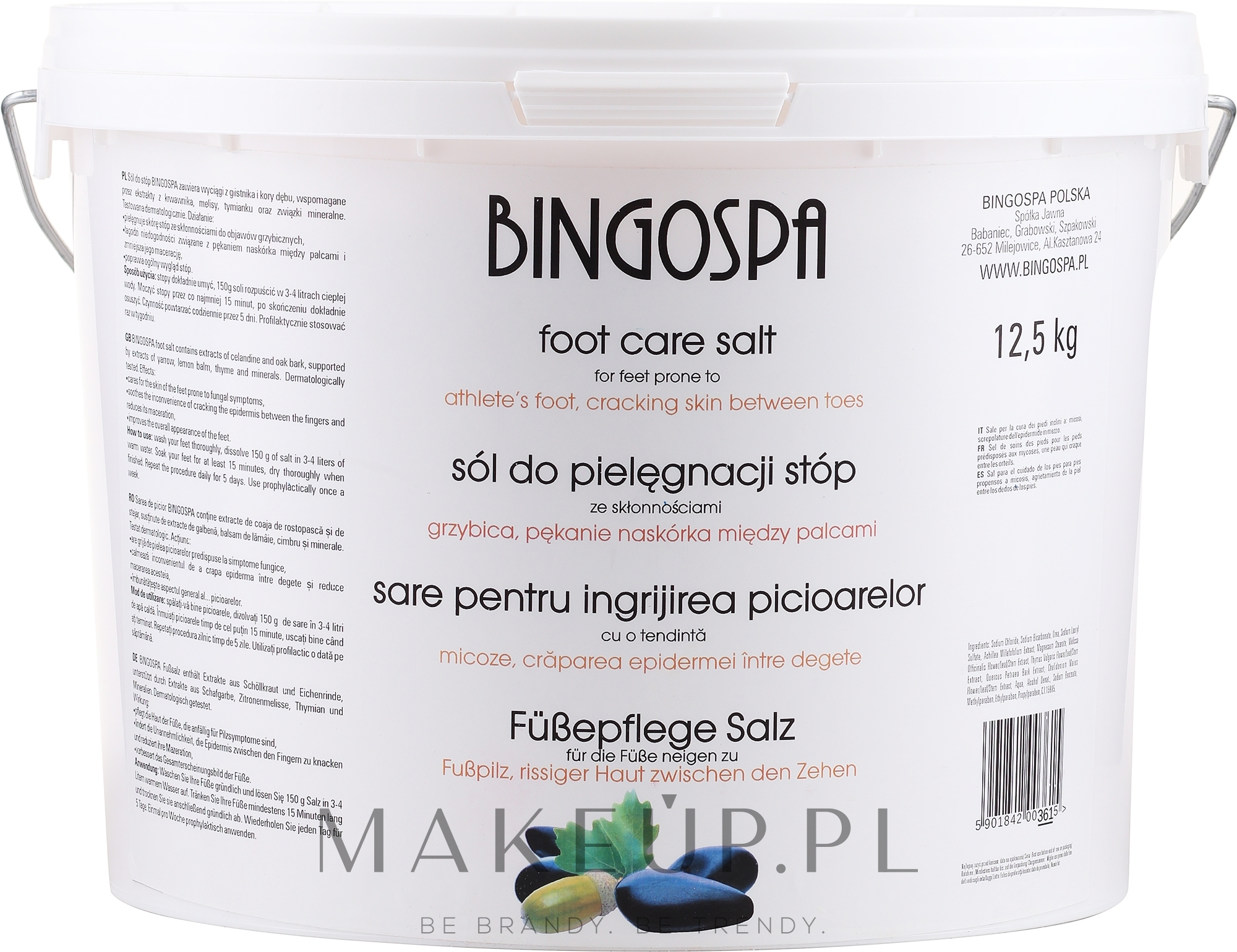 Sól do stóp ze skłonnościami do grzybicy i pękania naskórka - BingoSpa Salt For Feet — Zdjęcie 12.5 kg