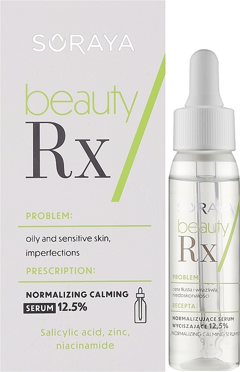 Normalizujące serum wygładzające do pielęgnacji skóry tłustej, wrażliwej i niedoskonałej - Soraya Beauty Rx — Zdjęcie N2