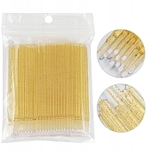 Mikroaplikatory do rzęs, złoty brokat, 100 szt. - Lewer Krystal — Zdjęcie N1