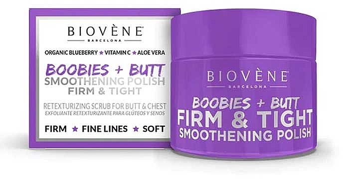 Scrub do piersi i pośladków - Biovene Boobies & Butt Firm & Tight Smoothening Polish Body Scrub — Zdjęcie N1