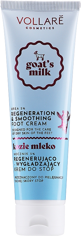 Regenerująco-wygładzający krem do stóp Kozie mleko - Vollare Goat's Milk Regenerating & Smoothing Foot Cream