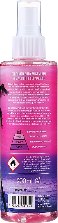 Shake for Body Perfumed Body Mist Miami Strawberries & Champagne - Perfumowana mgiełka do ciała — Zdjęcie N2