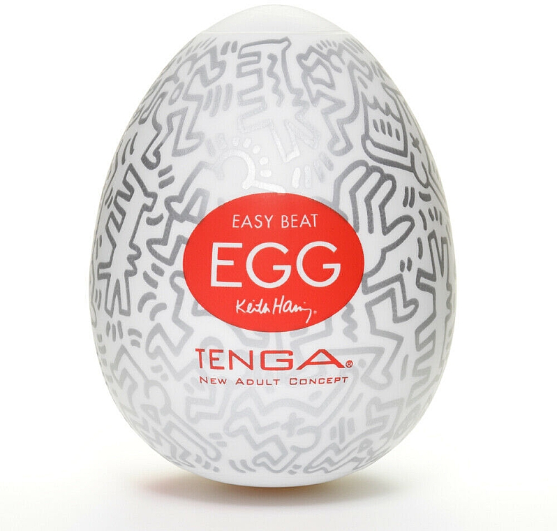 Jednorazowy intymny masażer Jajko - Tenga Keith Haring Party Egg — Zdjęcie N1