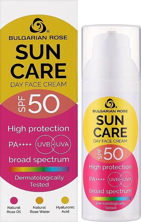 Krem do twarzy na dzień z ochroną SPF 50 - Bulgarian Rose Sun Care Day Face Cream SPF 50 — Zdjęcie N2