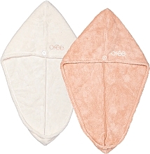 Ręczniki do włosów, biały/różowy - Osee Hair Towel DUO White & Pink — Zdjęcie N1