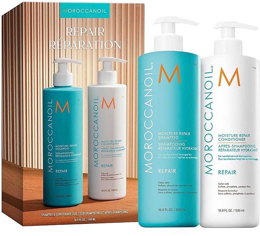 Zestaw - Moroccanoil Repair Shampoo & Conditioner Duo Set (shm/500 ml + cond/500 ml) — Zdjęcie N1