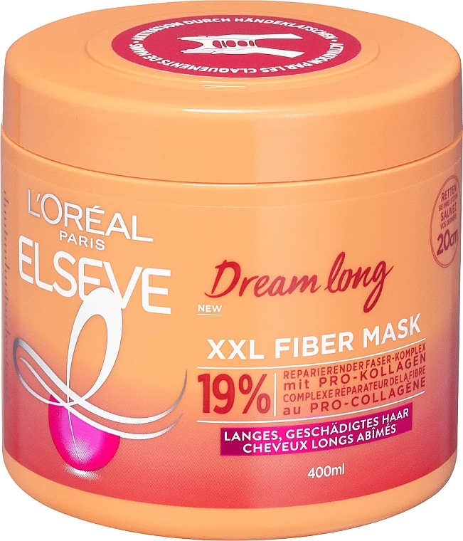 Intensywnie regenerująca maska do włosów - L'Oreal Paris Elseve Dream Long XXL Fiber Mask — Zdjęcie N1