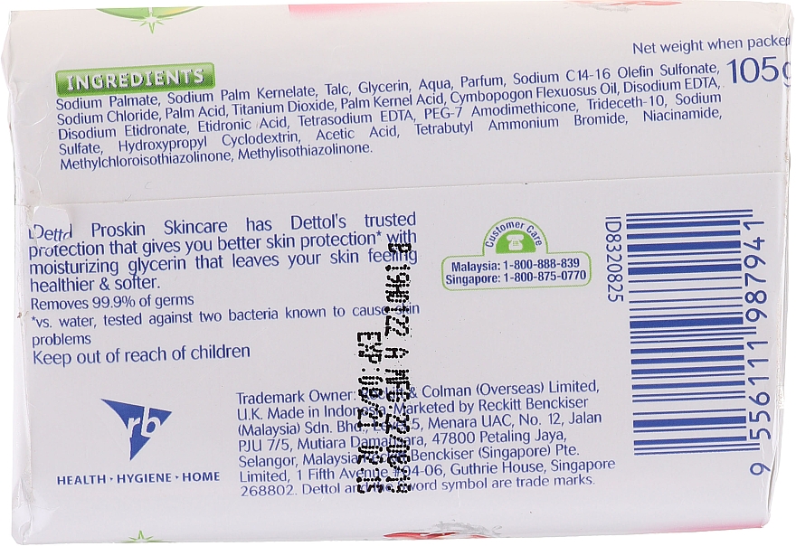 Antybakteryjne mydło z ochroną nawilżającą - Dettol Anti-bacterial Skincare Bar Soap — Zdjęcie N2
