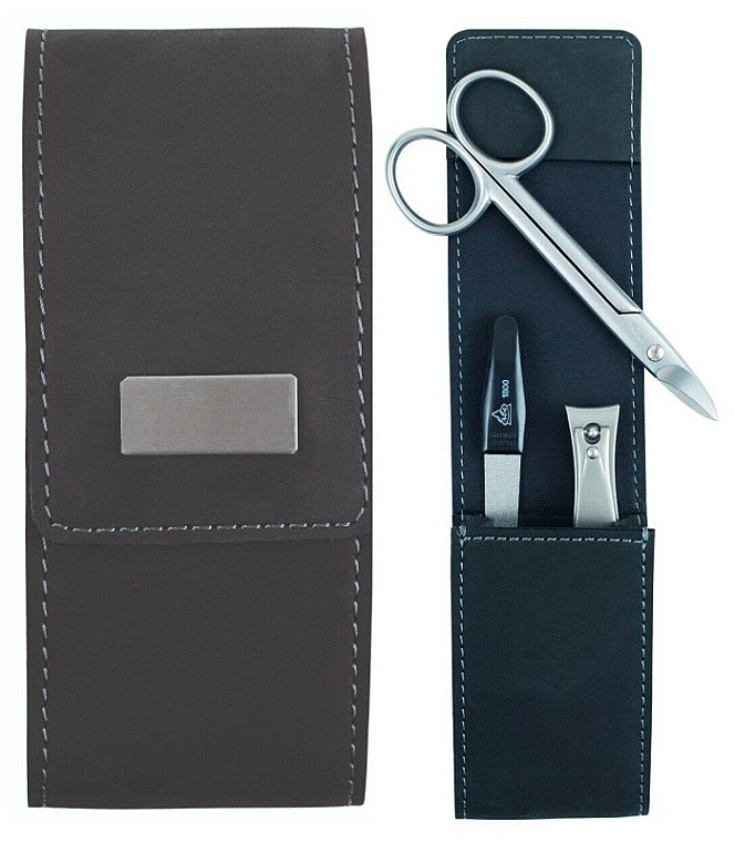 Zestaw do manicure, 5x11x2 cm, czarny - Erbe Solingen Manicure Pocket Case Hunter — Zdjęcie N1