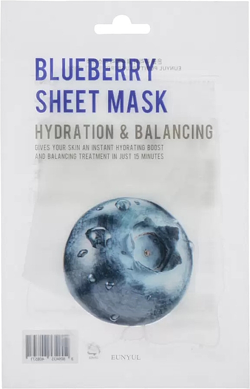 Maska w płachcie z ekstraktem z jagód - Eunyul Blueberry Hydration & Balancing Sheet Mask — Zdjęcie N1