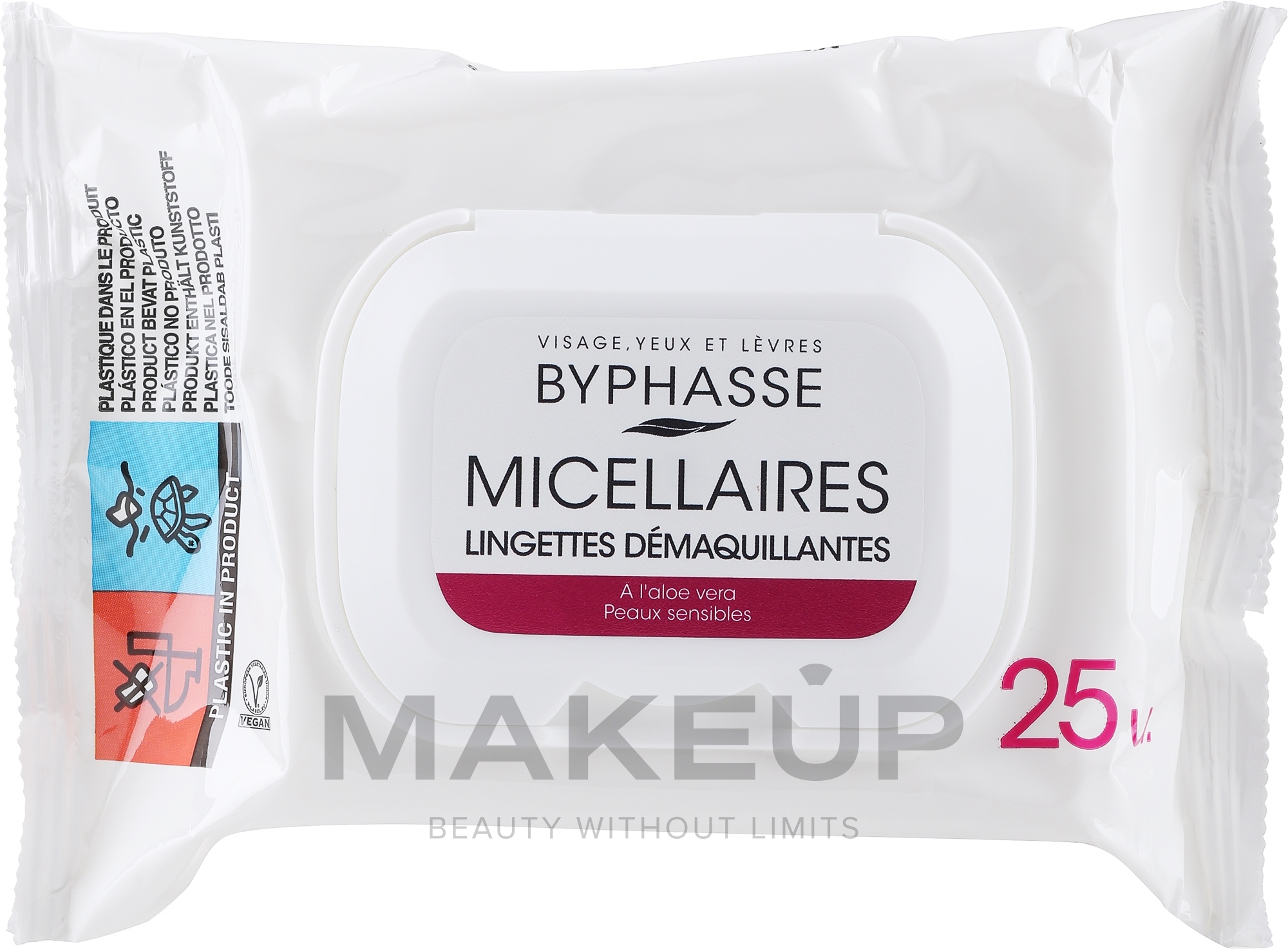 Chusteczki do demkakijażu - Byphasse Make-up Remover Micellar Solution Sensitive Skin Wipes — Zdjęcie 25 szt.
